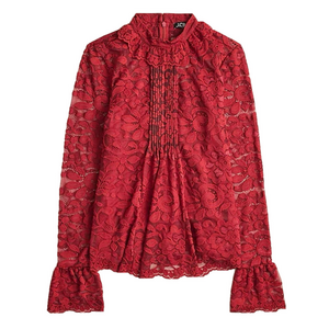 NWT J. Crew Red Lace Top Size 8